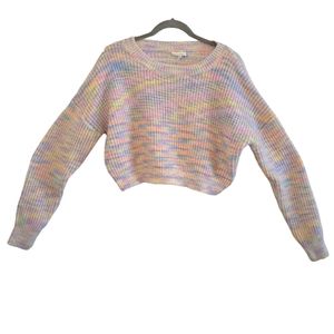 Sienna Sky Pastel Cropped Sweater Size Large
